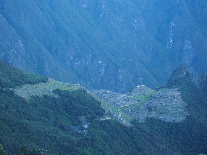 Our first view of Machu Picchu