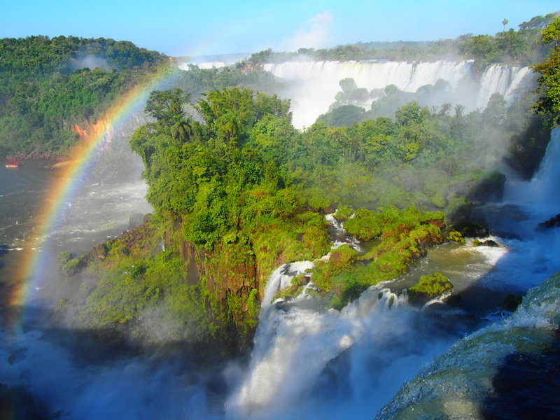 Rainbow, Waterfalls, Rainforest, Magical