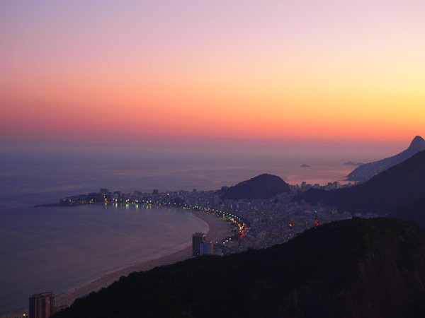 Sunset over Copacabana