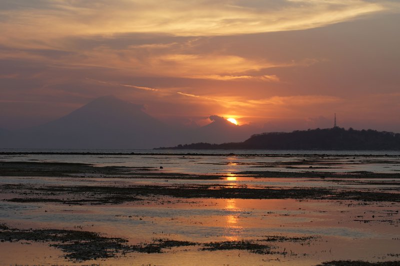 Sunset behind Bali