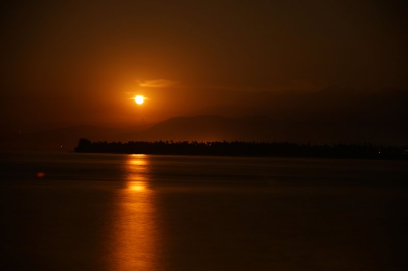 Moonrise over Lombok