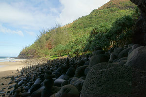 view along Hanakapiai beach