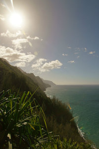 The sun is slowly getting down on the Na Pali coast