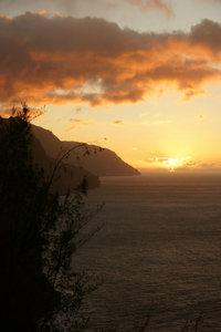 Sunset on the Na Pali coast