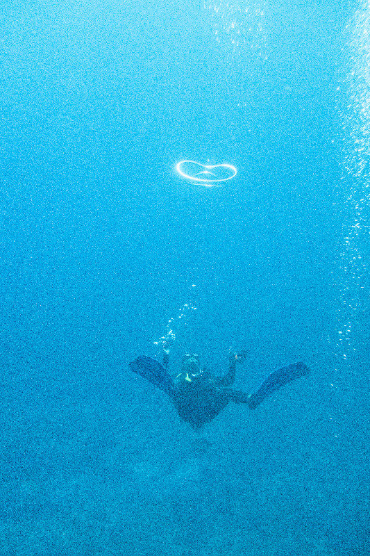 Bubbles of a diver