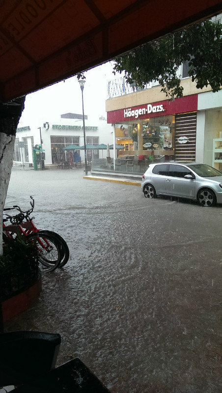 Heavy rain in Playa del Carmen