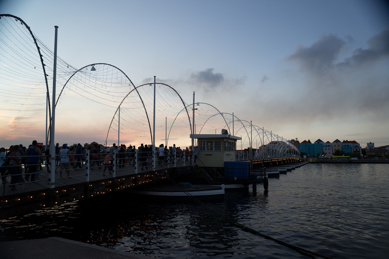 Queen Emma Bridge in Willemstaad, Curacao
