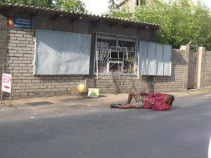 Drunkard Resting on the Road