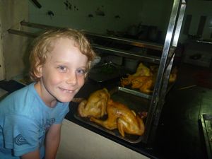 54 Cooked chickens with heads. Hunter wanted a photo