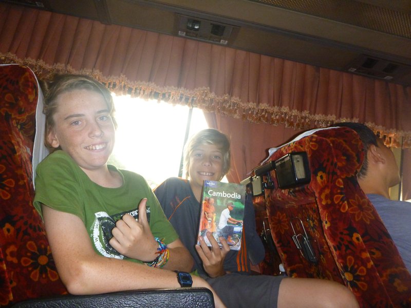 12 On the bus to Phnom Phen Cambodia. Another Country, another Lonley Planet