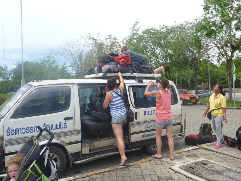 133 Jackson unlaoding the mini van before catching the ferry to Langkawi Malaysia