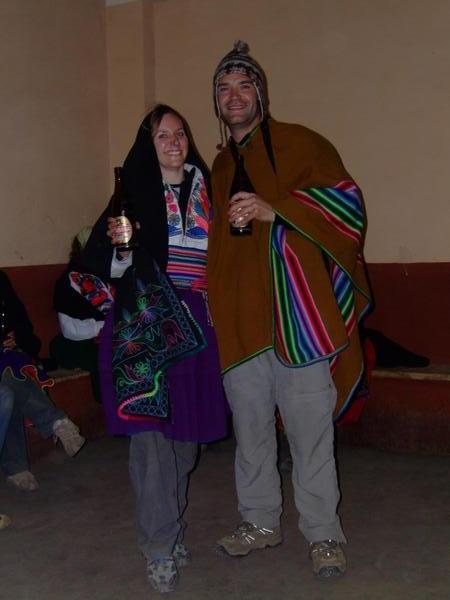 Our intrepid explorers in Local Dress on Titicaca