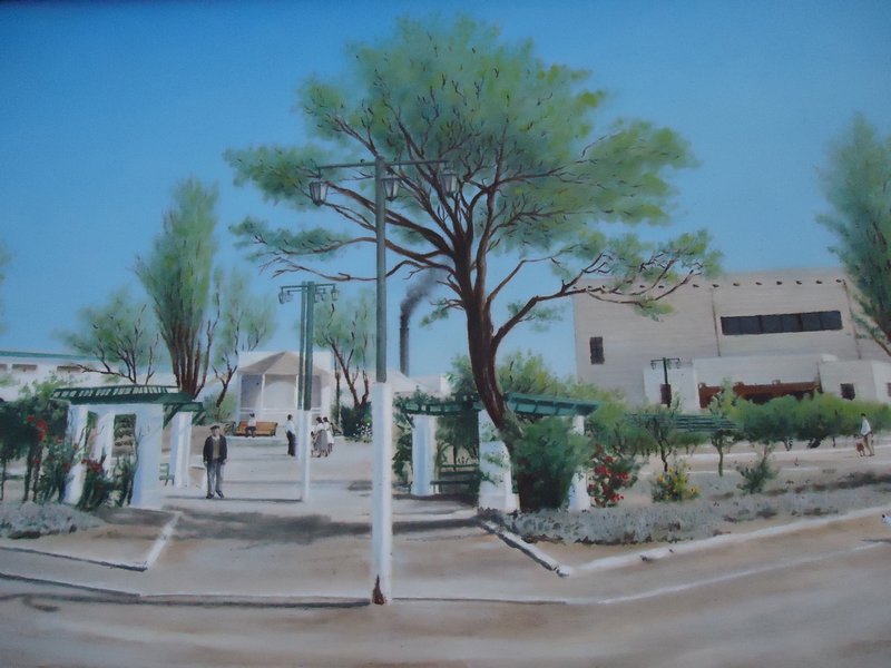 painting of town square