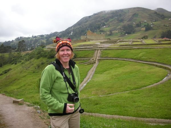 Michelle at Ingapirca Inca Ruins