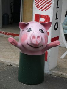 Pig Trash Can