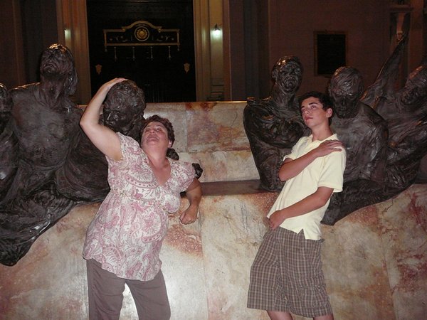Goofing with Statues