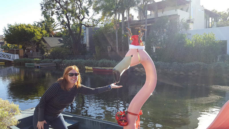 Xmas Flamingo Boat