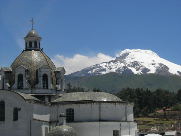 Volcan Cayambe seen from the Town of Cayambe