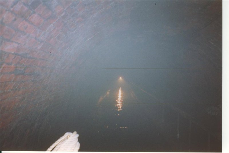 Inside smokey Chirk Tunnel