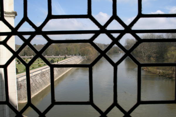 View of the river from inside Chenonceau