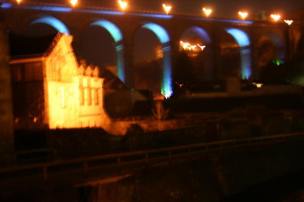 The "Newer" Bridge of Dinan, at night