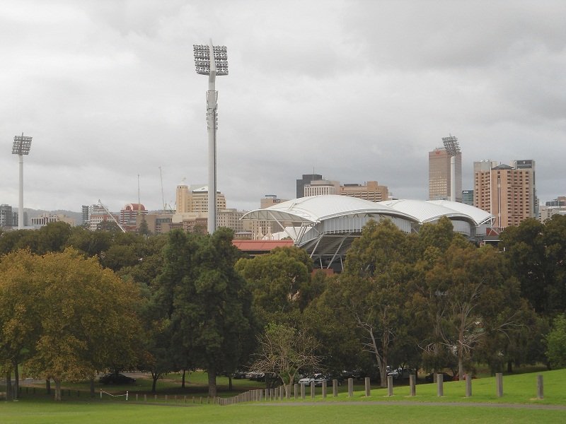 Vue sur Adelaide et le stade de cricket
