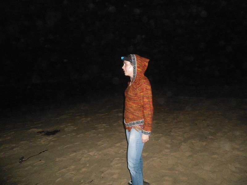 Sur la plage de nuit