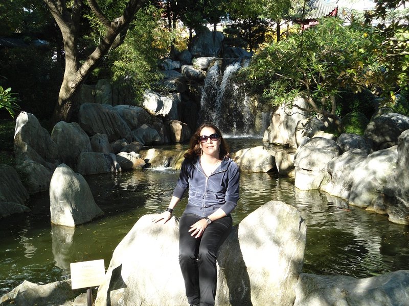 Mini cascade au jardin chinois