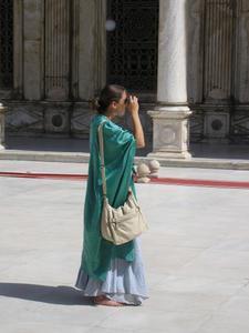 Liz outside the Citadel Mosque