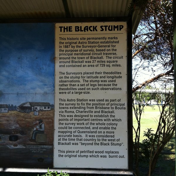 "Beyond the Black Stump", explained.