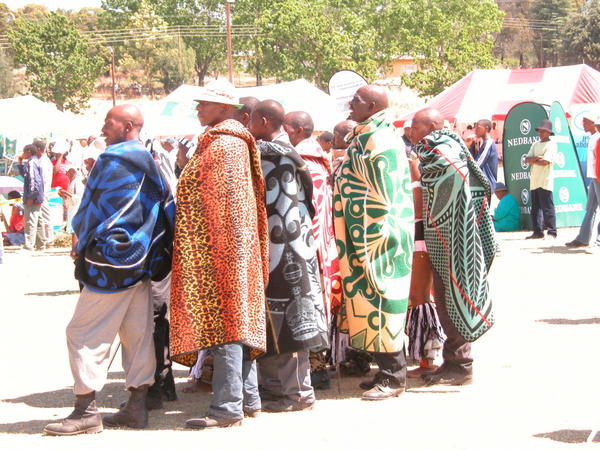 Basotho men in blankets