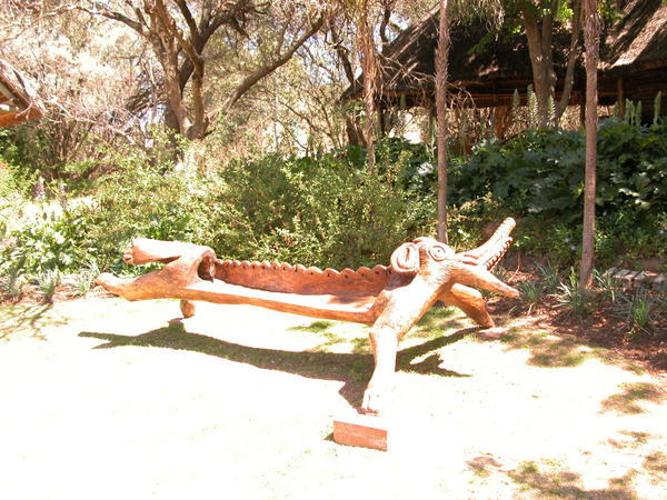 Sculptured wooden bench