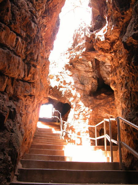 entering the caves...