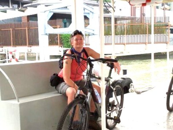 mi proud with bike on ferry