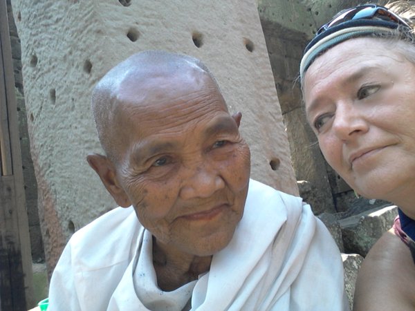 having been blessed at temple by monk