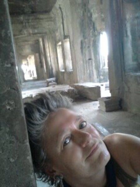 mi in Angkor Wat corridor