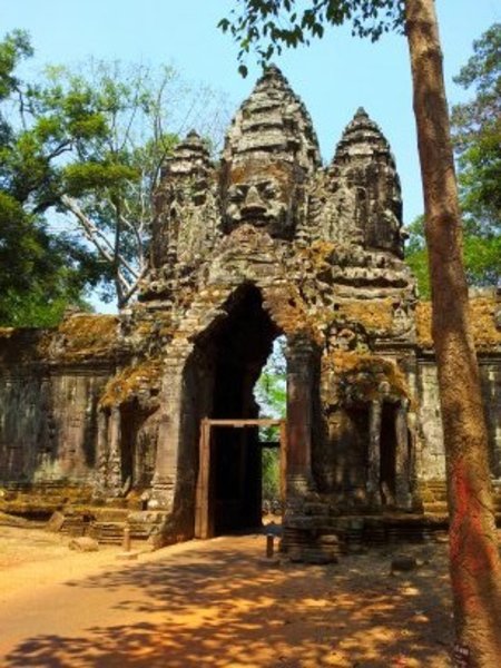one of 4 gates to Angkor Thom
