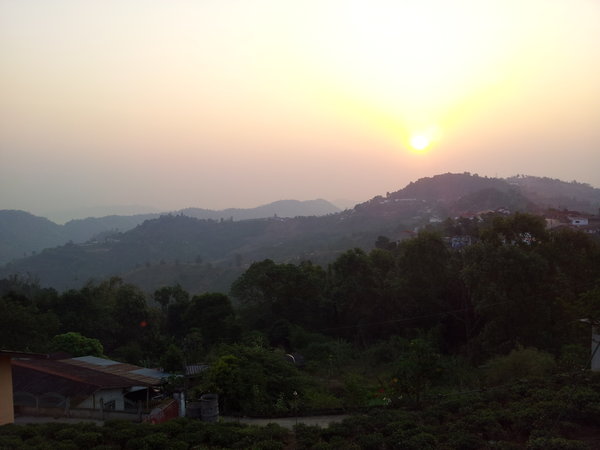 sunset in Thai mountain region