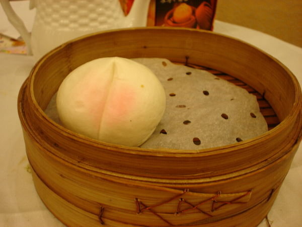 Traditional Birthday Bun with Lotus Paste, there were 2 but I ate the other one...