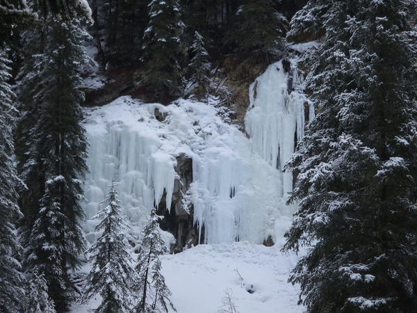 Johnstone Canyon ice waterfalls