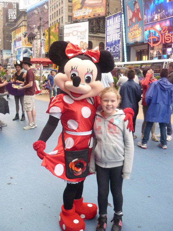 Kasey and Minnie in Times Square