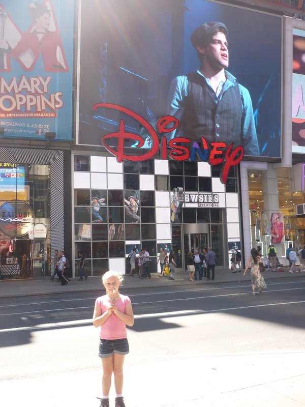 Kasey outside the Disney store