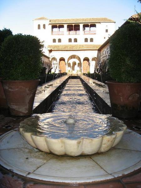 Seashell Fountain in courtyard at the Alhambra
