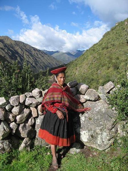An older Peruvian woman.