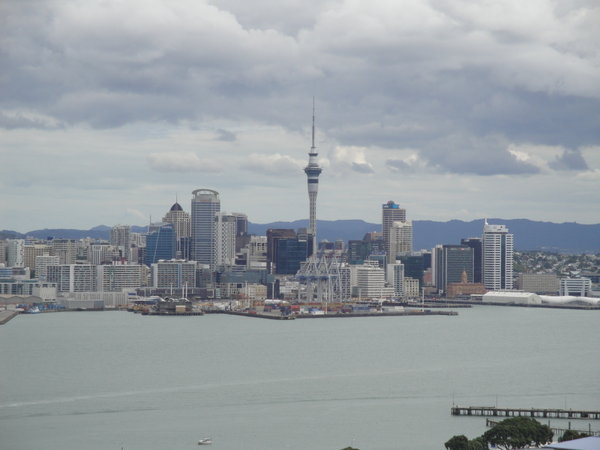 Auckland skyline vanop Victoria Mountain