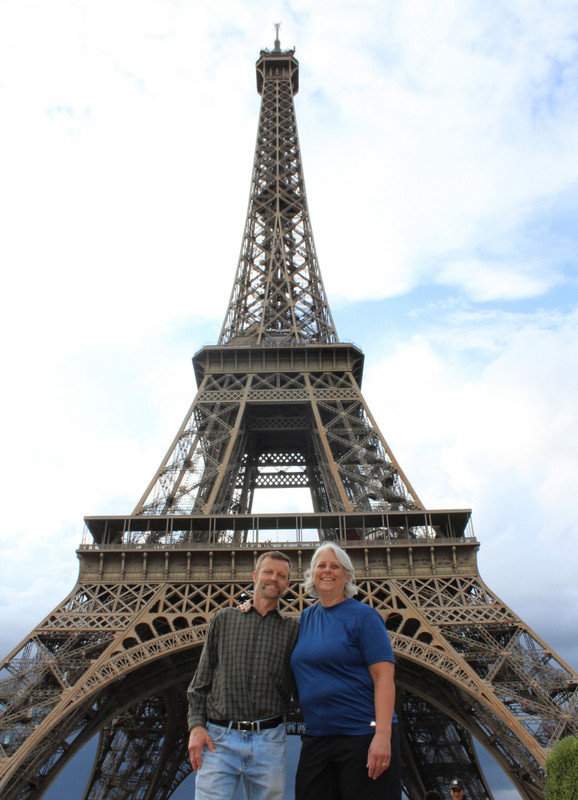 Pedro and Lori at the Eiffel Tower 