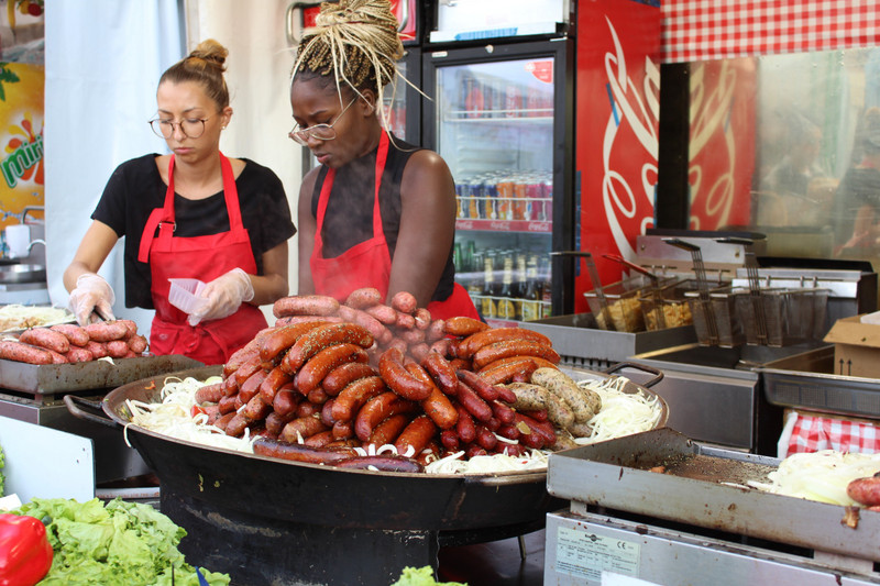 Paris sausage stand