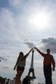 Kasie and Pedro find the top of the Eiffel Tower