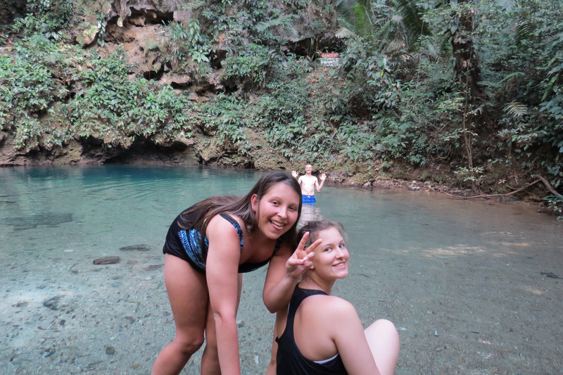 Kasie, Sriracha and Pedro at the St. Herman's Blue Hole