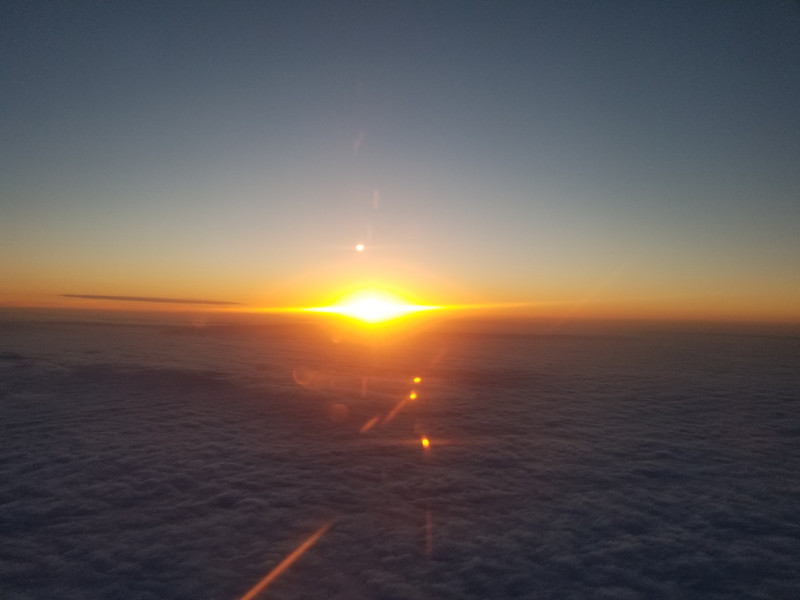 Sunrise from flight 